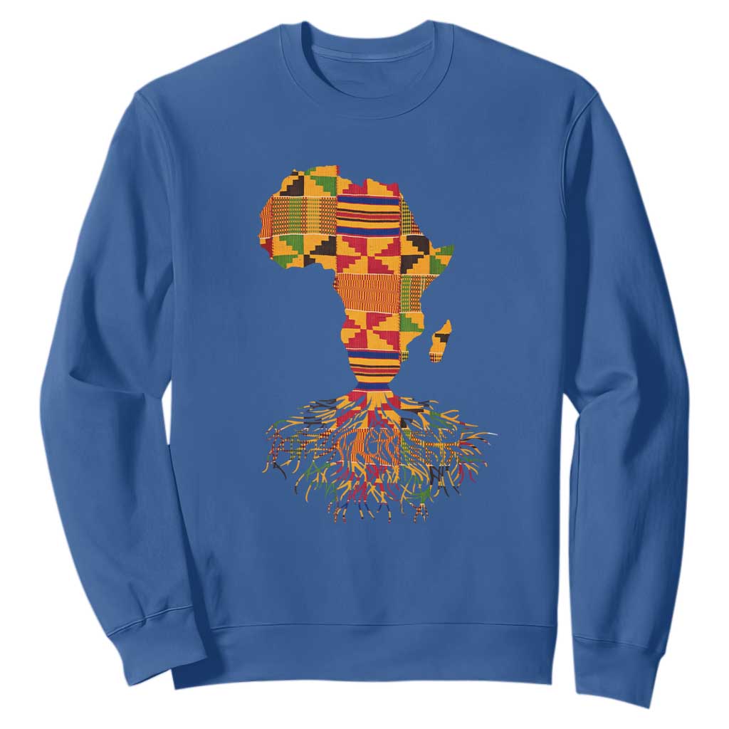 My Roots Black History Sweatshirt With Traditional Kente and Africa Map TS01