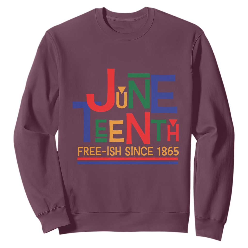 Free Ish Since 1865 Sweatshirt Juneteenth Celebration Retro TS01