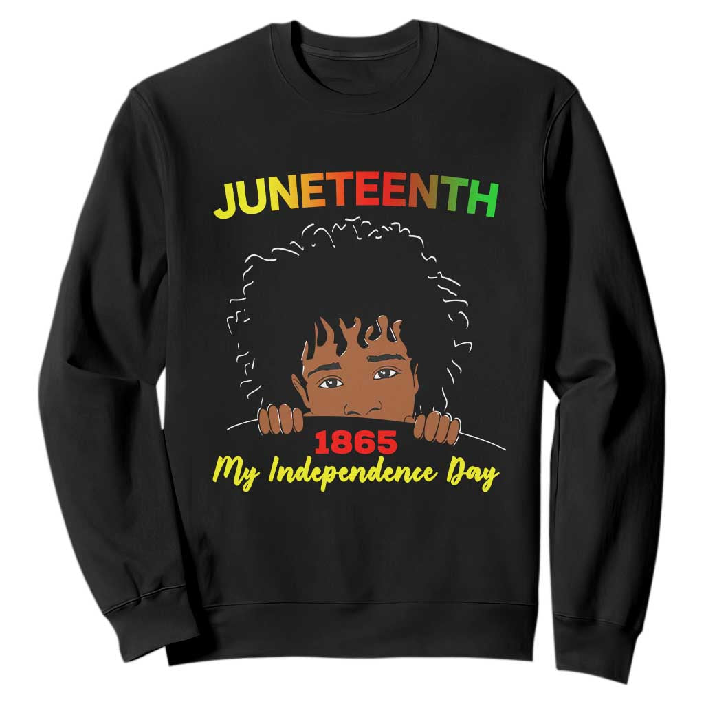 Celebrate Juneteenth Independence Sweatshirt Teen Youth Afro Locs Black Boy TS01