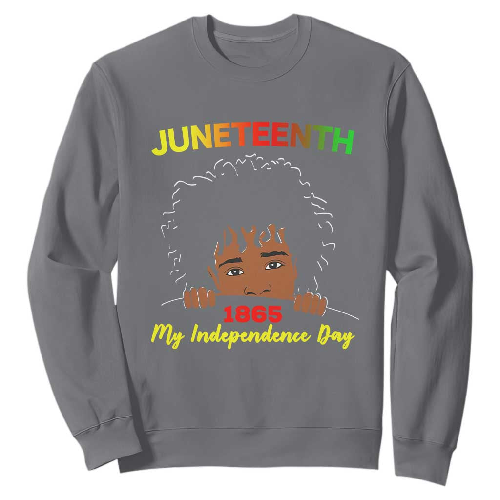Celebrate Juneteenth Independence Sweatshirt Teen Youth Afro Locs Black Boy TS01
