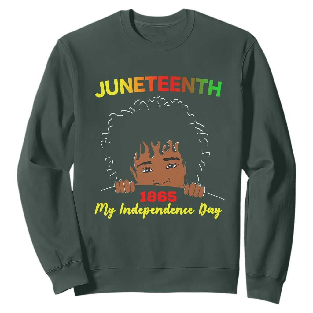 Celebrate Juneteenth Independence Sweatshirt Teen Youth Afro Locs Black Boy TS01