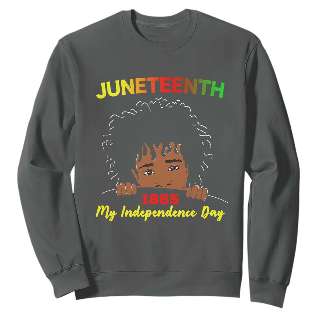 Celebrate Juneteenth Independence Sweatshirt Teen Youth Afro Locs Black Boy TS01