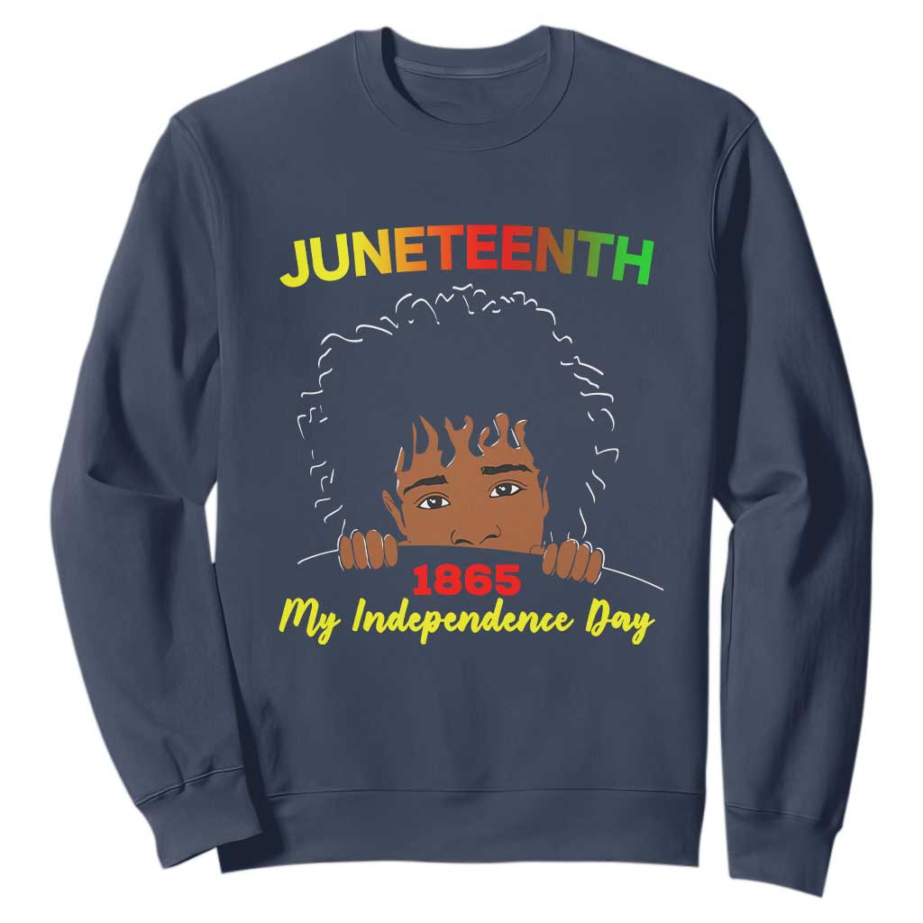Celebrate Juneteenth Independence Sweatshirt Teen Youth Afro Locs Black Boy TS01