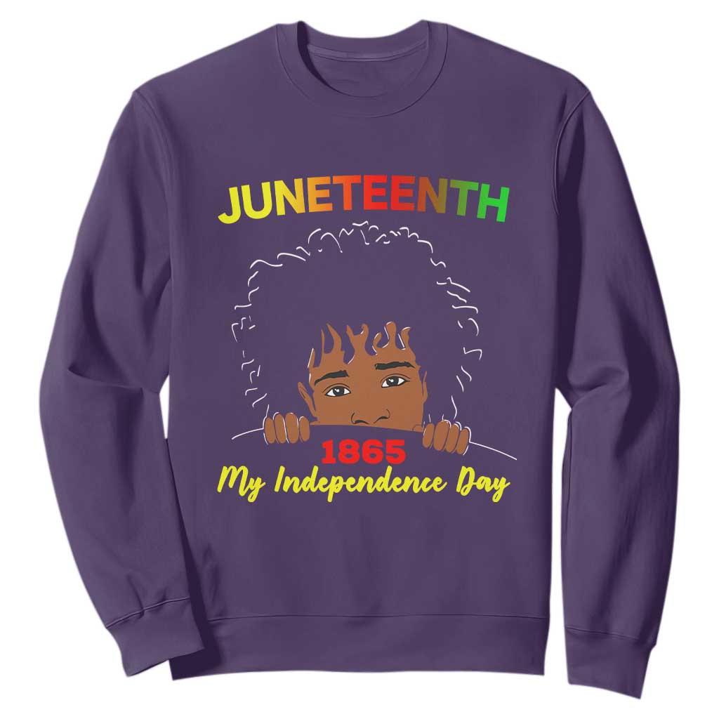 Celebrate Juneteenth Independence Sweatshirt Teen Youth Afro Locs Black Boy TS01