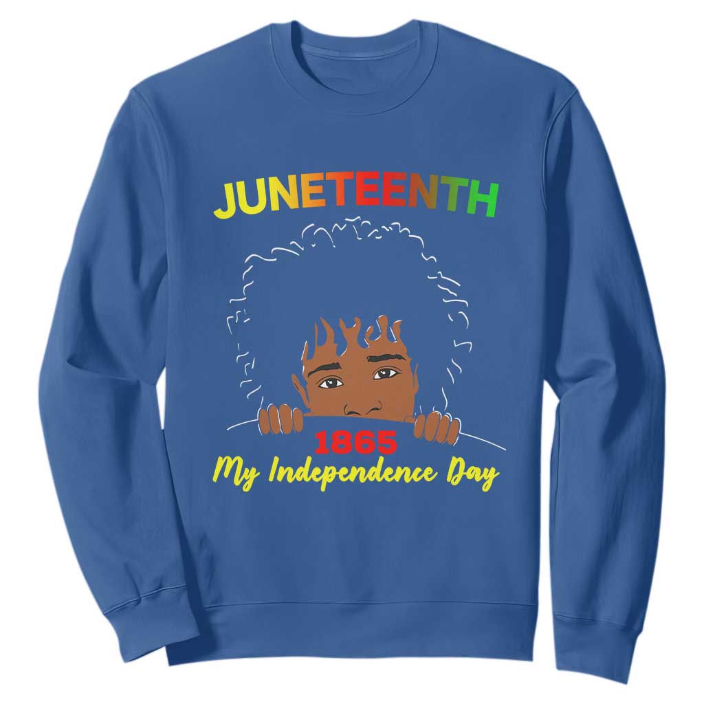 Celebrate Juneteenth Independence Sweatshirt Teen Youth Afro Locs Black Boy TS01
