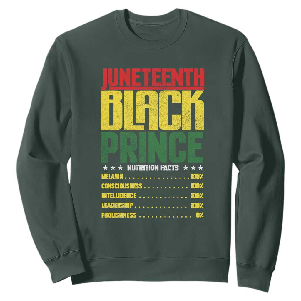 Juneteenth Black Prince Nutrition Facts Sweatshirt TS01