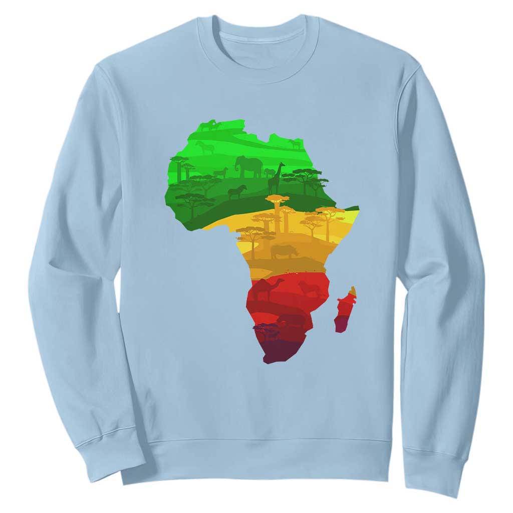 Africa Map Sweatshirt Green Yellow Red African Pride TS01