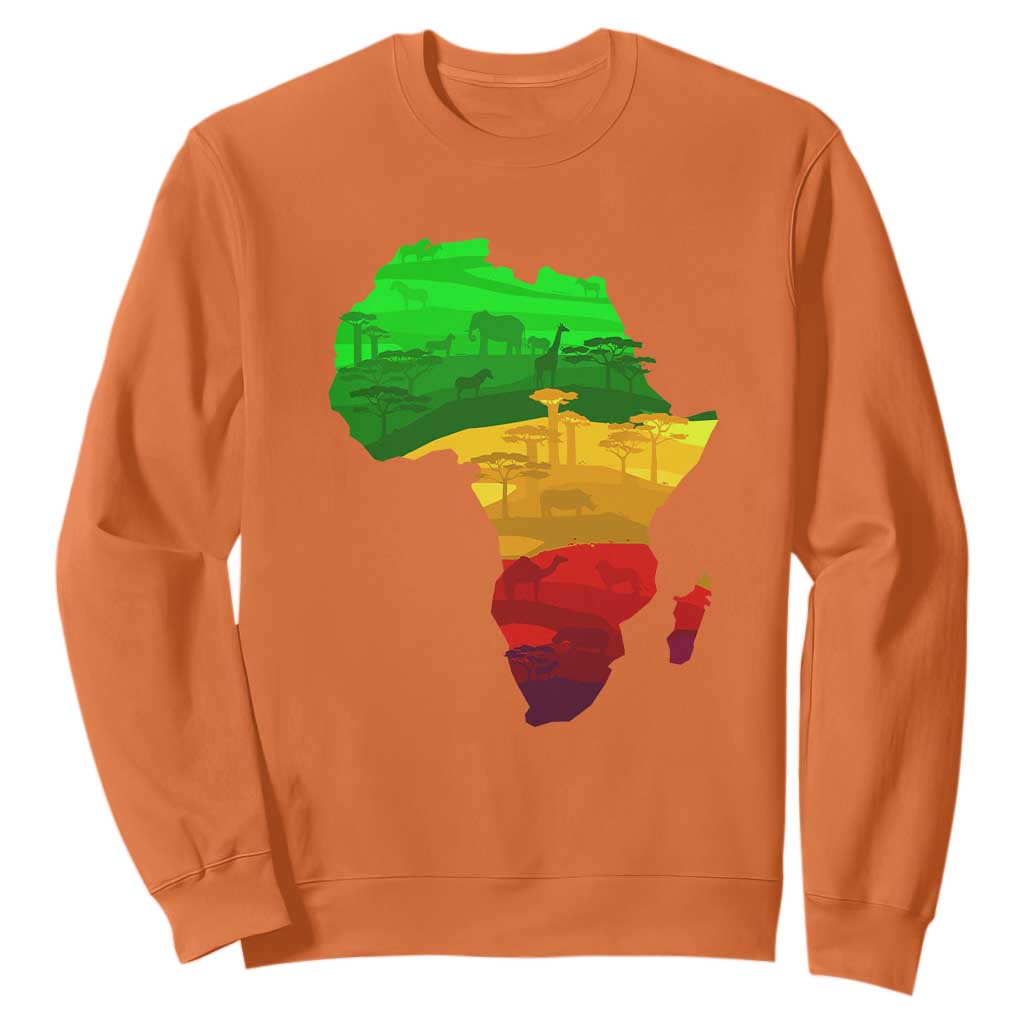 Africa Map Sweatshirt Green Yellow Red African Pride TS01