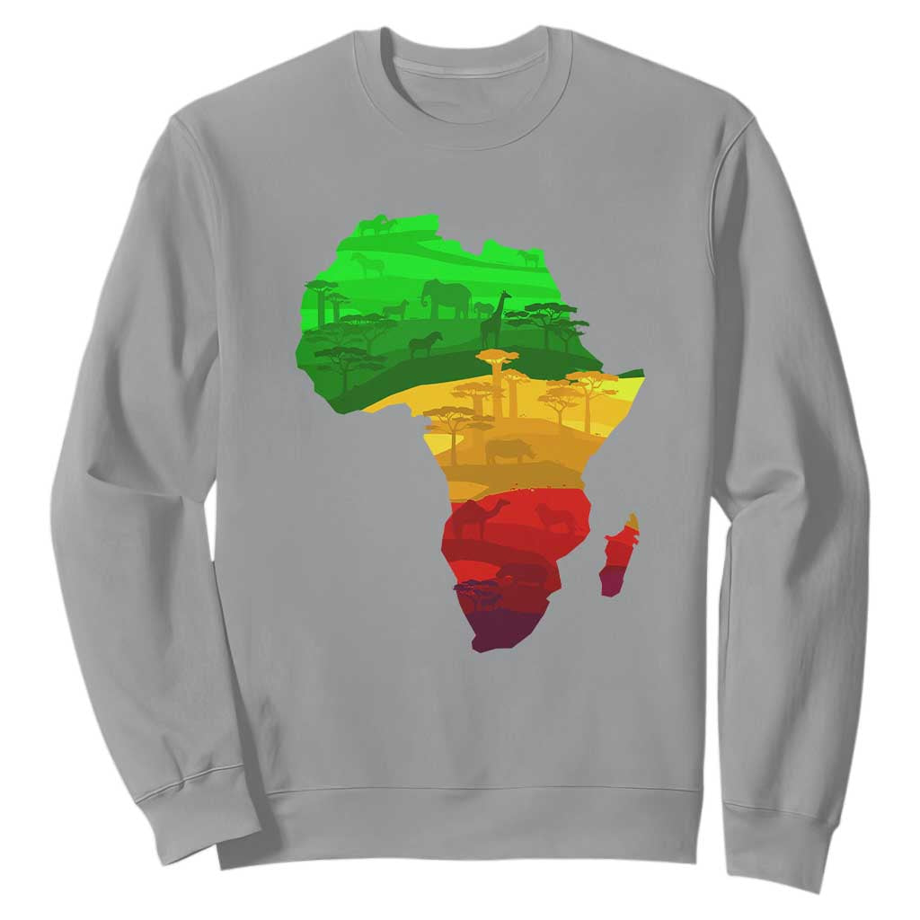 Africa Map Sweatshirt Green Yellow Red African Pride TS01