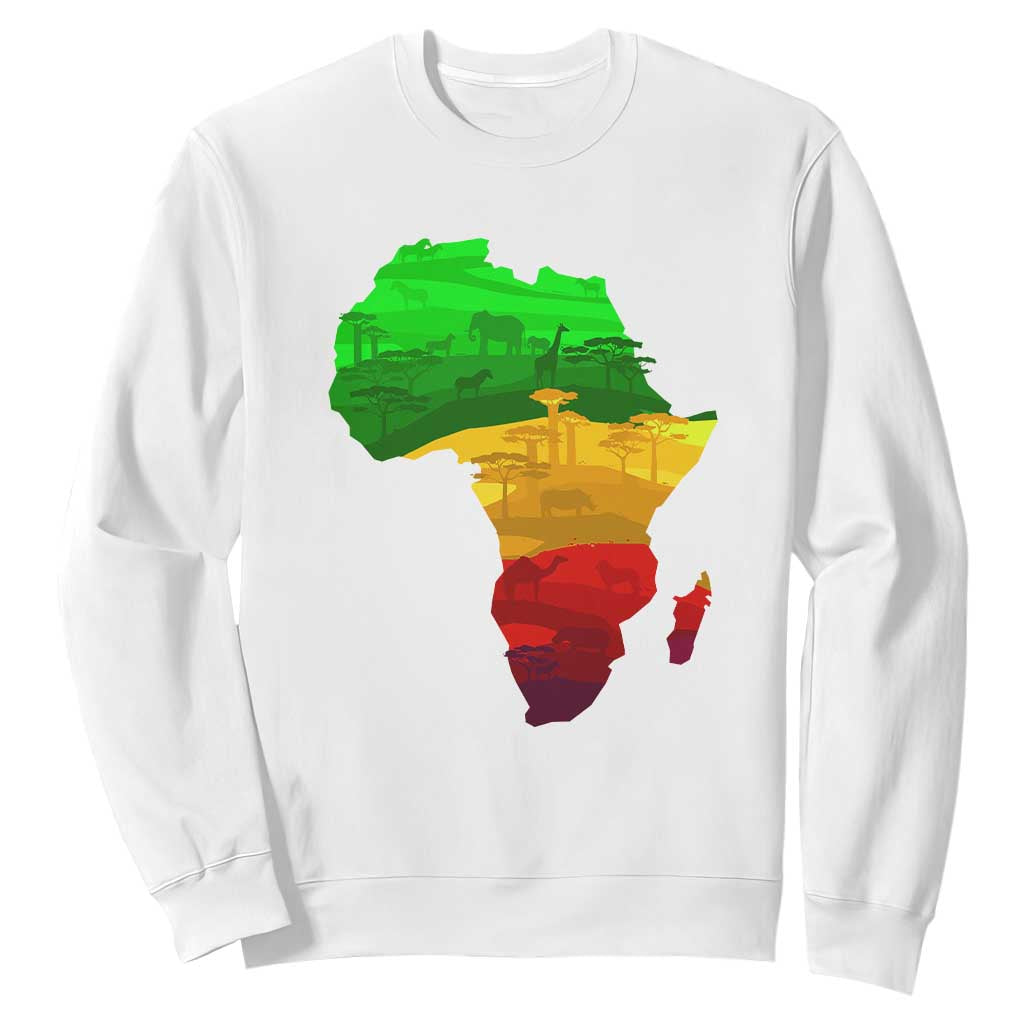 Africa Map Sweatshirt Green Yellow Red African Pride TS01