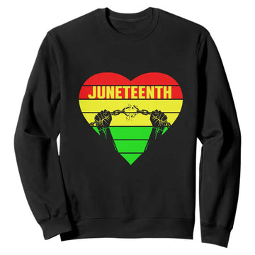 Juneteenth Sweatshirt Breaking Every Chain BHM Heart TS01