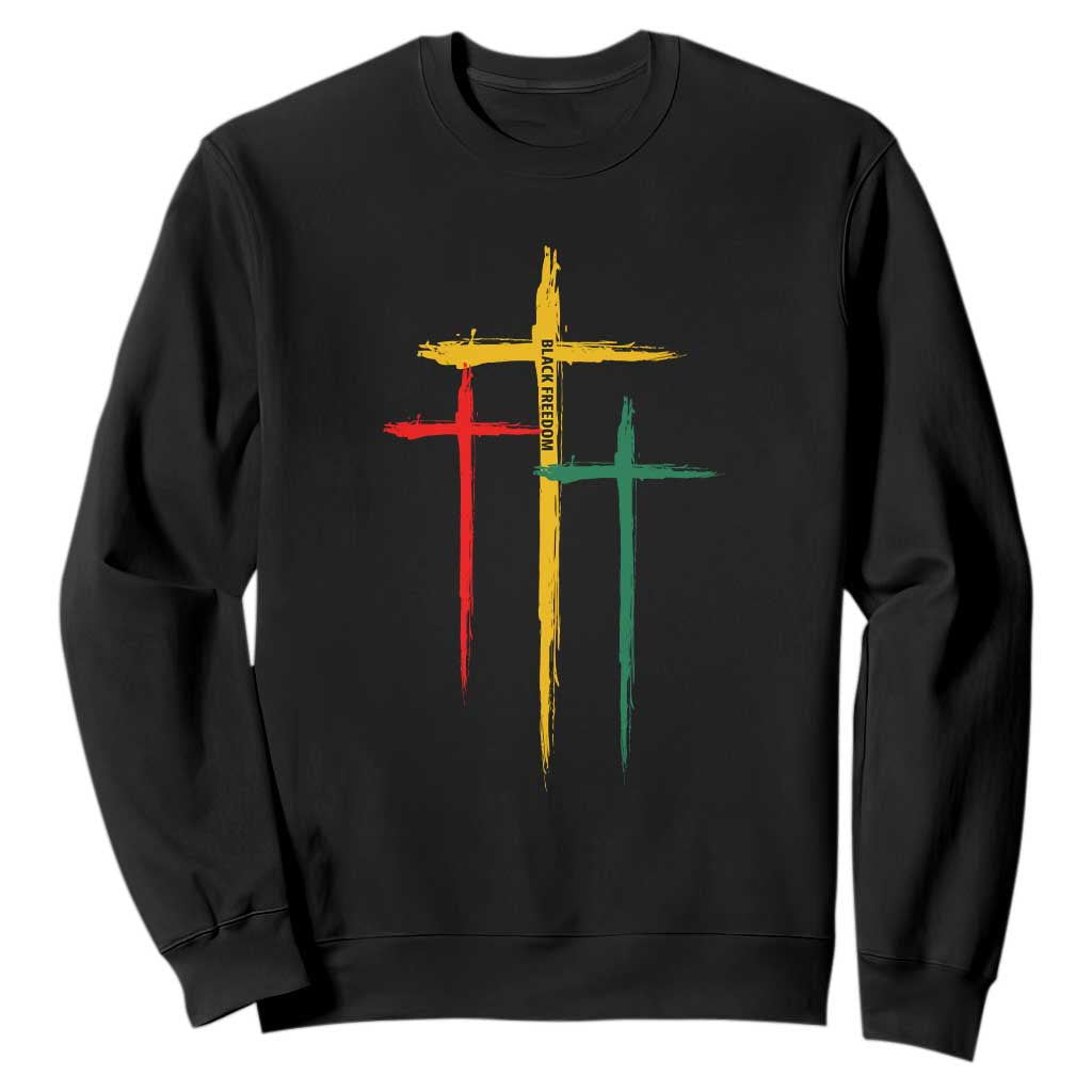 Christian Cross Juneteenth Sweatshirt African Black Freedom Day 1865 TS01