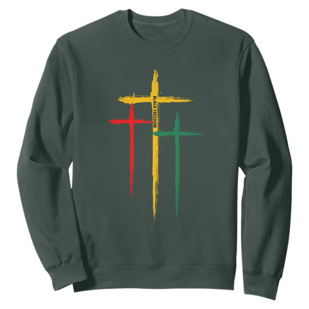 Christian Cross Juneteenth Sweatshirt African Black Freedom Day 1865 TS01