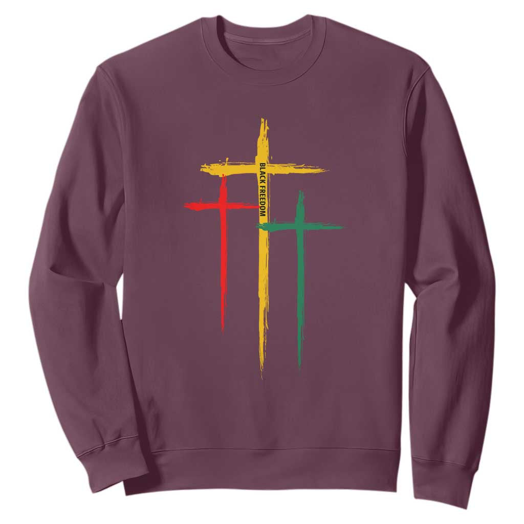Christian Cross Juneteenth Sweatshirt African Black Freedom Day 1865 TS01