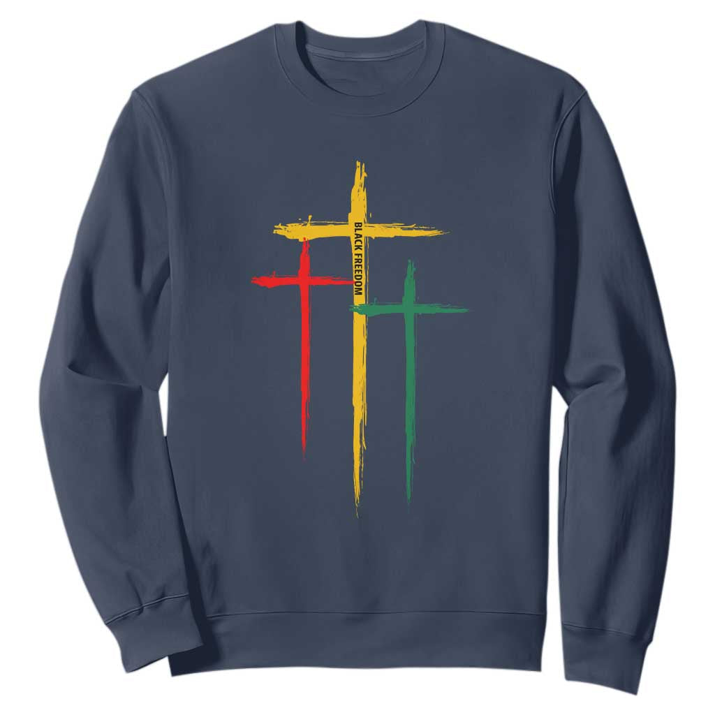 Christian Cross Juneteenth Sweatshirt African Black Freedom Day 1865 TS01