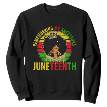 Vintage Juneteenth Sweatshirt Remembering My Ancestors TS01