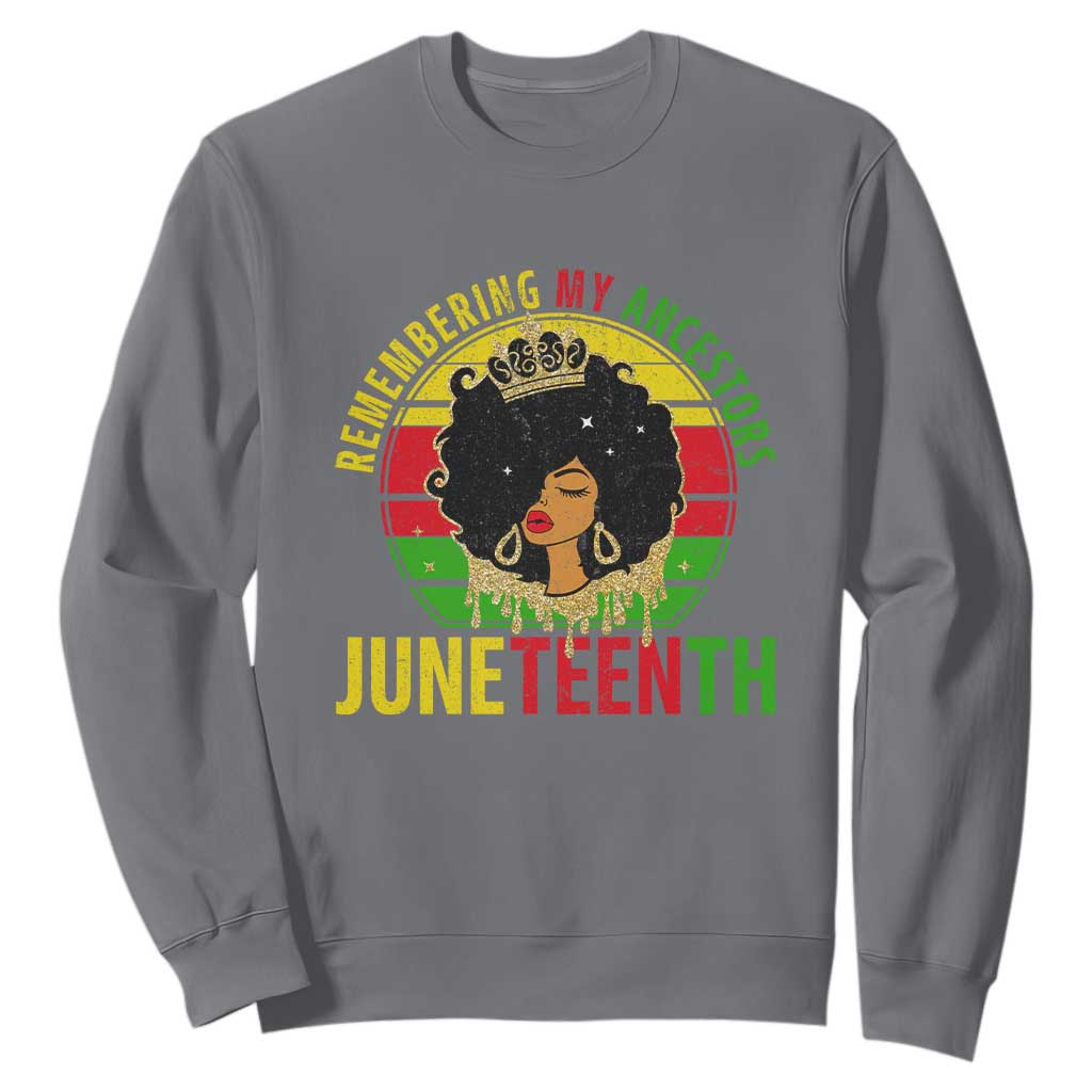 Vintage Juneteenth Sweatshirt Remembering My Ancestors TS01