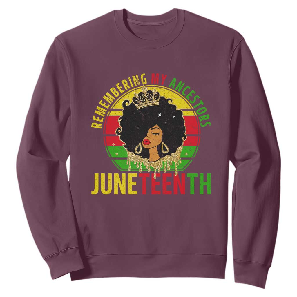 Vintage Juneteenth Sweatshirt Remembering My Ancestors TS01