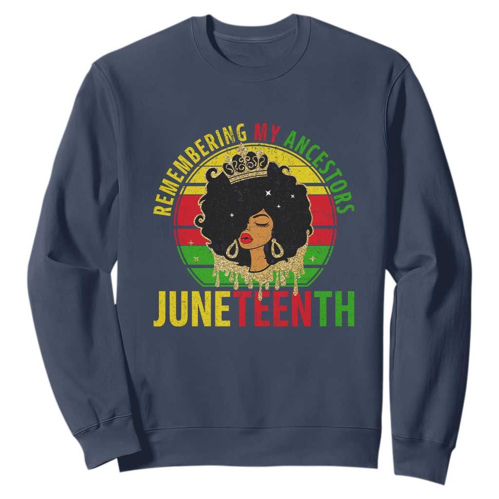 Vintage Juneteenth Sweatshirt Remembering My Ancestors TS01