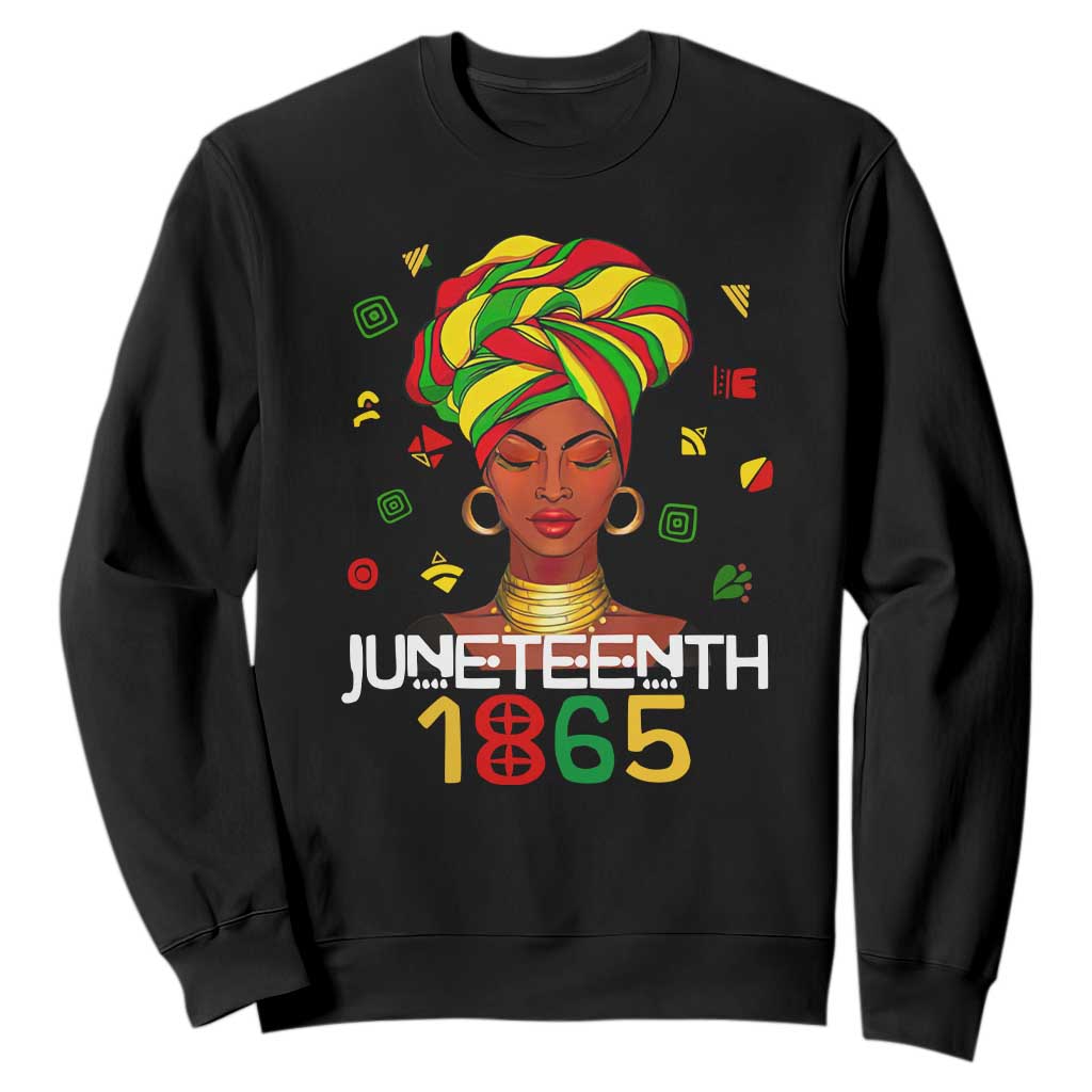 Melanin Queen Sweatshirt 1865 Juneteenth Celebrate African American Freedom Day TS01