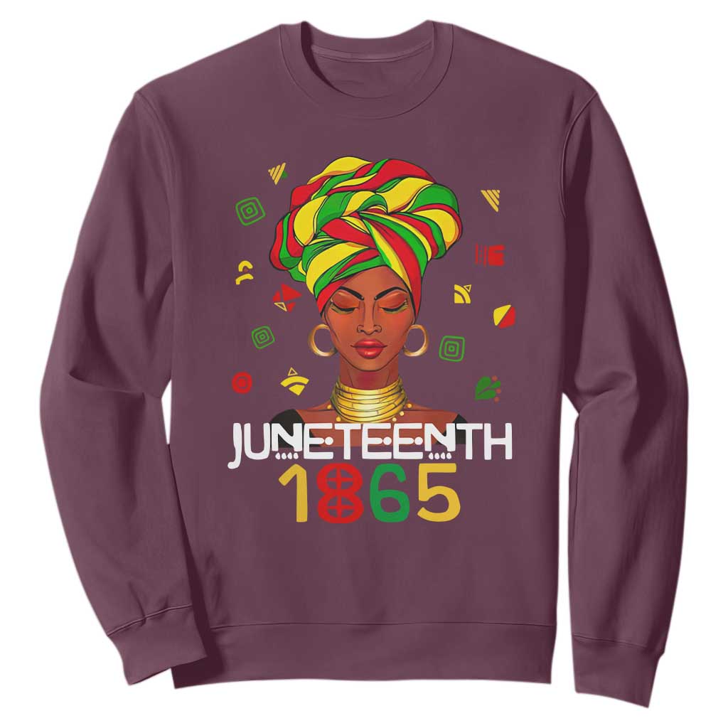 Melanin Queen Sweatshirt 1865 Juneteenth Celebrate African American Freedom Day TS01