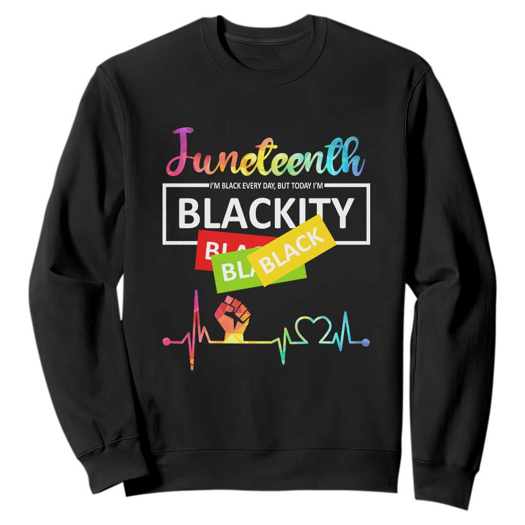 Juneteenth 1865 Sweatshirt Blackity Heartbeat TS01