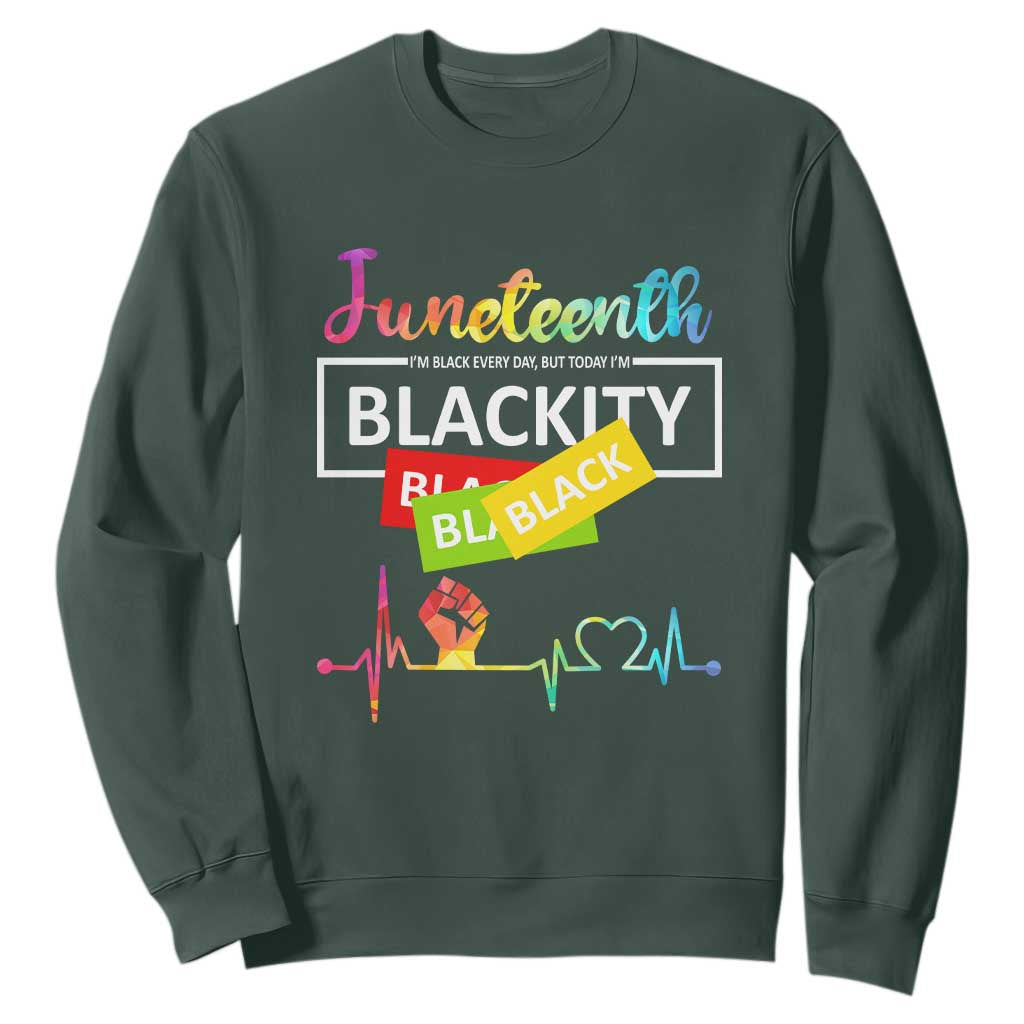 Juneteenth 1865 Sweatshirt Blackity Heartbeat TS01
