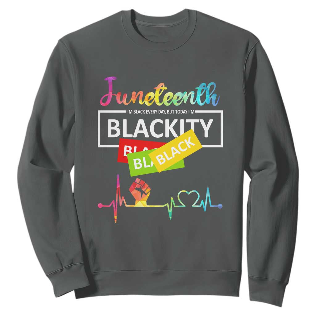 Juneteenth 1865 Sweatshirt Blackity Heartbeat TS01