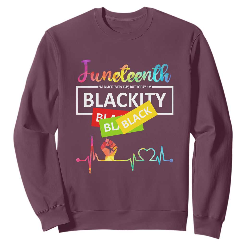 Juneteenth 1865 Sweatshirt Blackity Heartbeat TS01