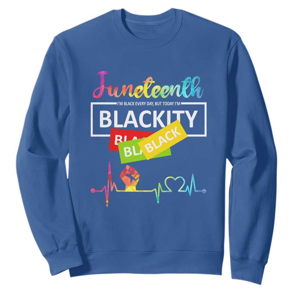 Juneteenth 1865 Sweatshirt Blackity Heartbeat TS01