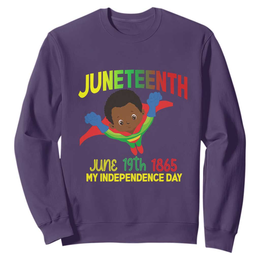 Juneteenth Is My Independence Day Sweatshirt Super Hero Black Boy TS01