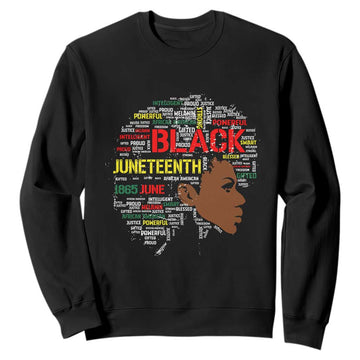 Black Heritage Pride Sweatshirt For Melanin Black Women Natural Hair Afro Word Art TS01
