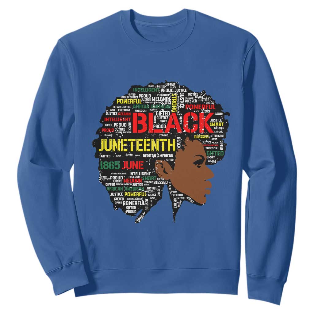 Black Heritage Pride Sweatshirt For Melanin Black Women Natural Hair Afro Word Art TS01