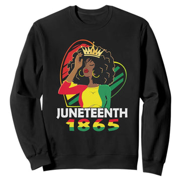 Queen Afro Sweatshirt Juneteenth 1865 TS01