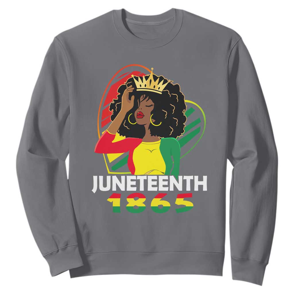 Queen Afro Sweatshirt Juneteenth 1865 TS01