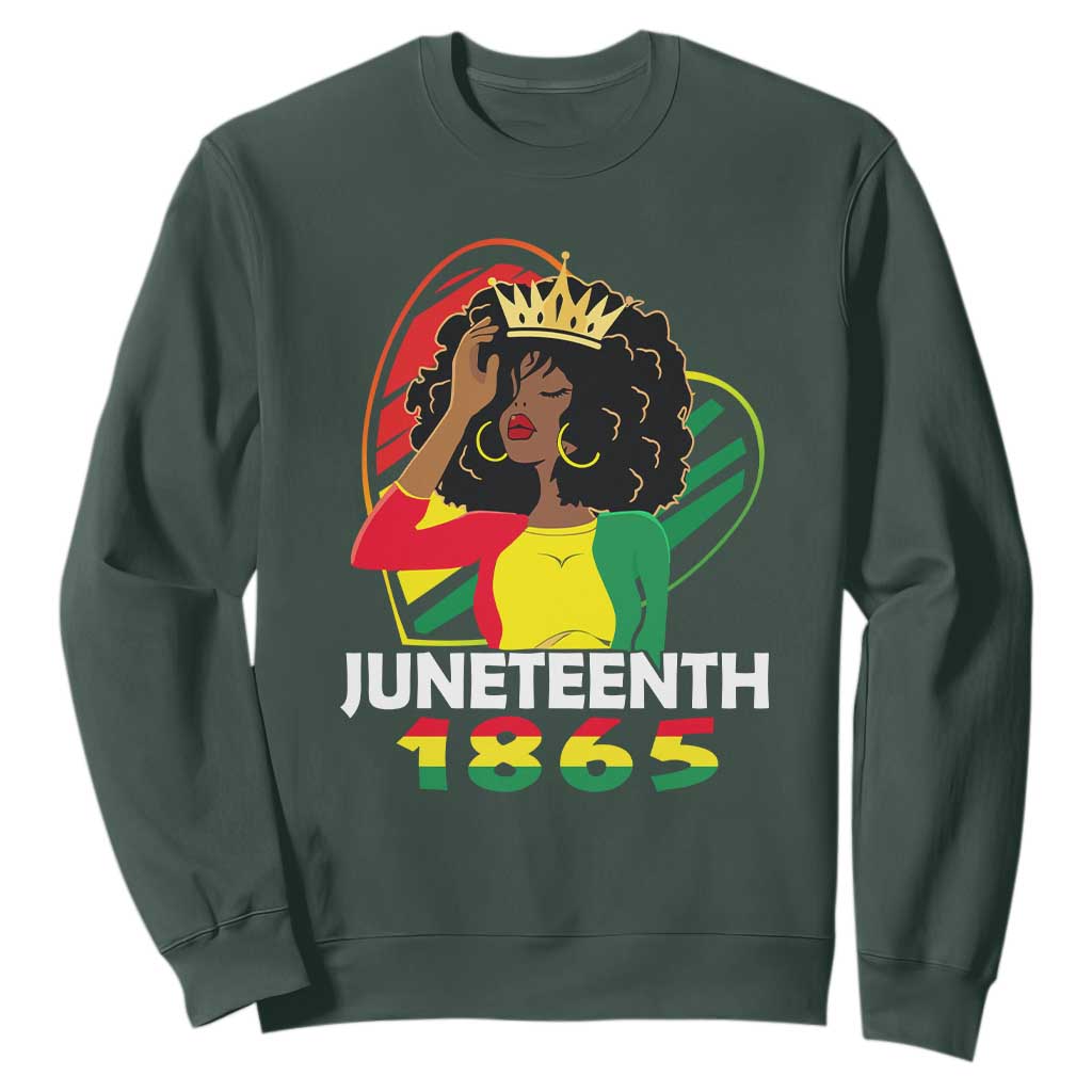 Queen Afro Sweatshirt Juneteenth 1865 TS01