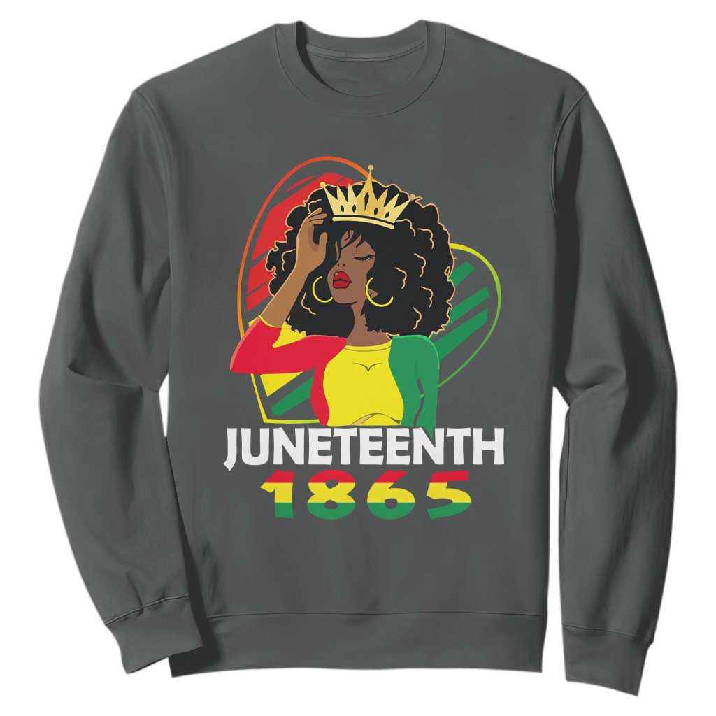 Queen Afro Sweatshirt Juneteenth 1865 TS01