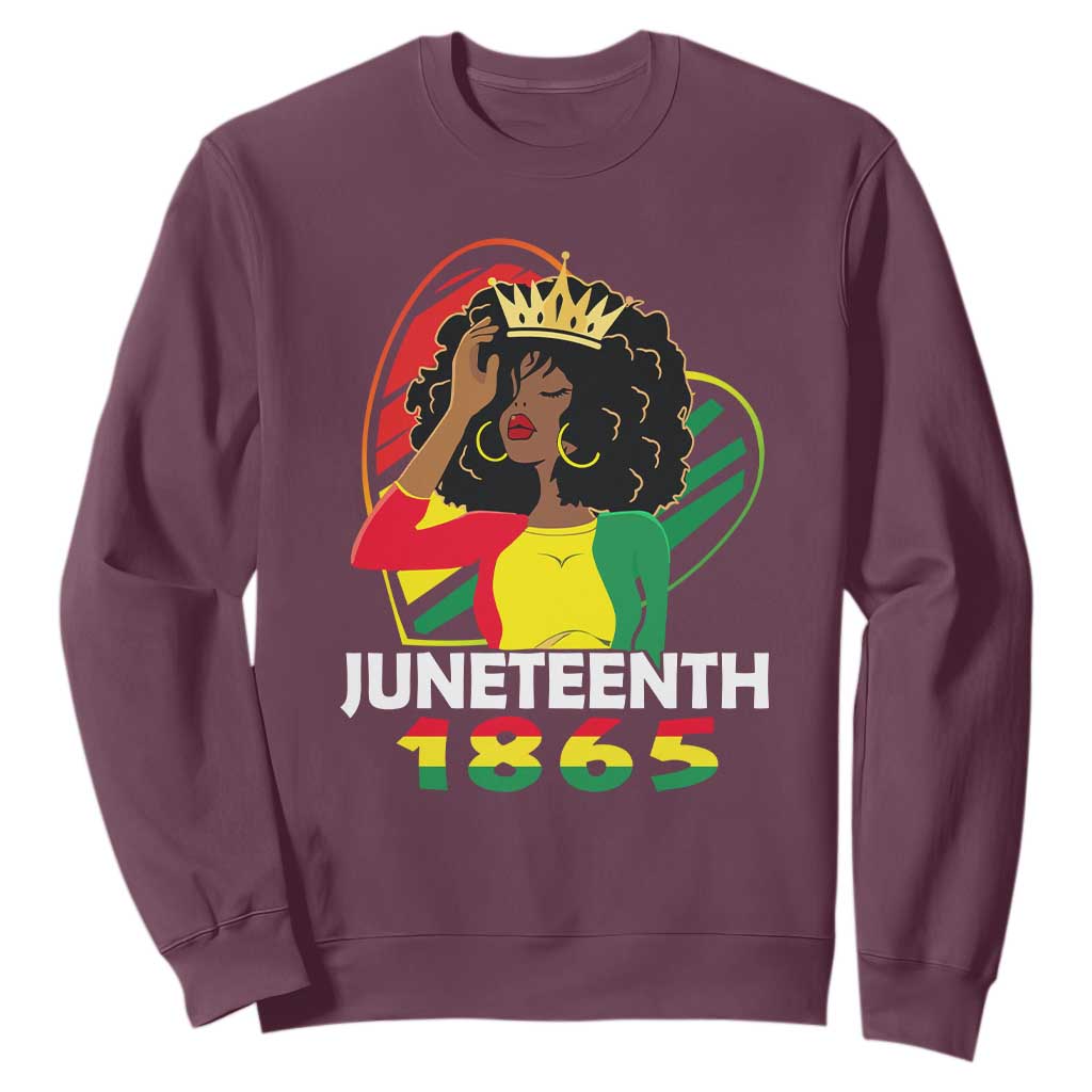 Queen Afro Sweatshirt Juneteenth 1865 TS01