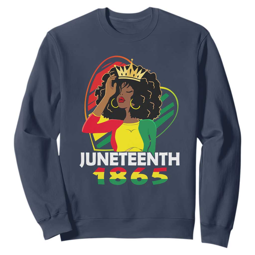 Queen Afro Sweatshirt Juneteenth 1865 TS01