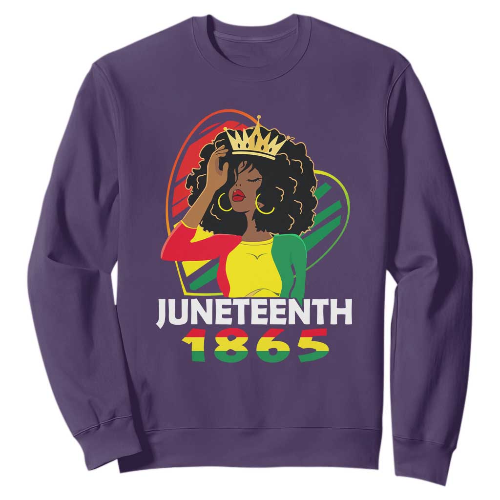 Queen Afro Sweatshirt Juneteenth 1865 TS01