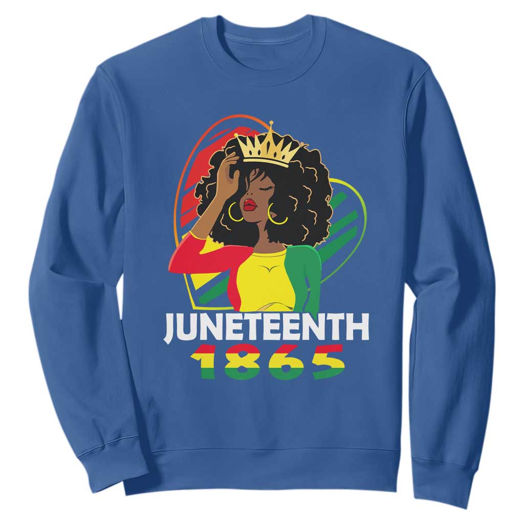 Queen Afro Sweatshirt Juneteenth 1865 TS01