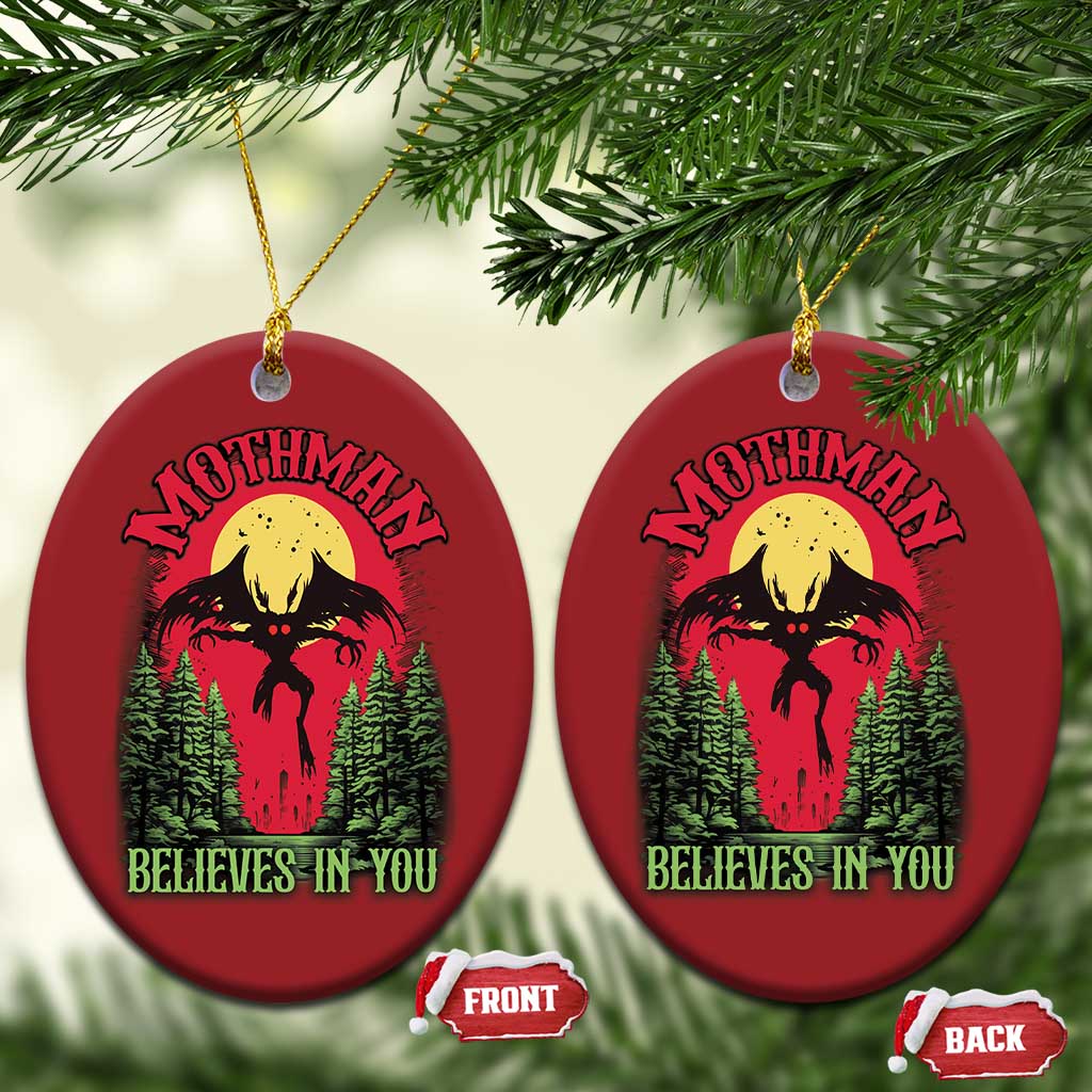 Mothman Christmas Ornament Believes In You Cryptid Cryptozoology TS02