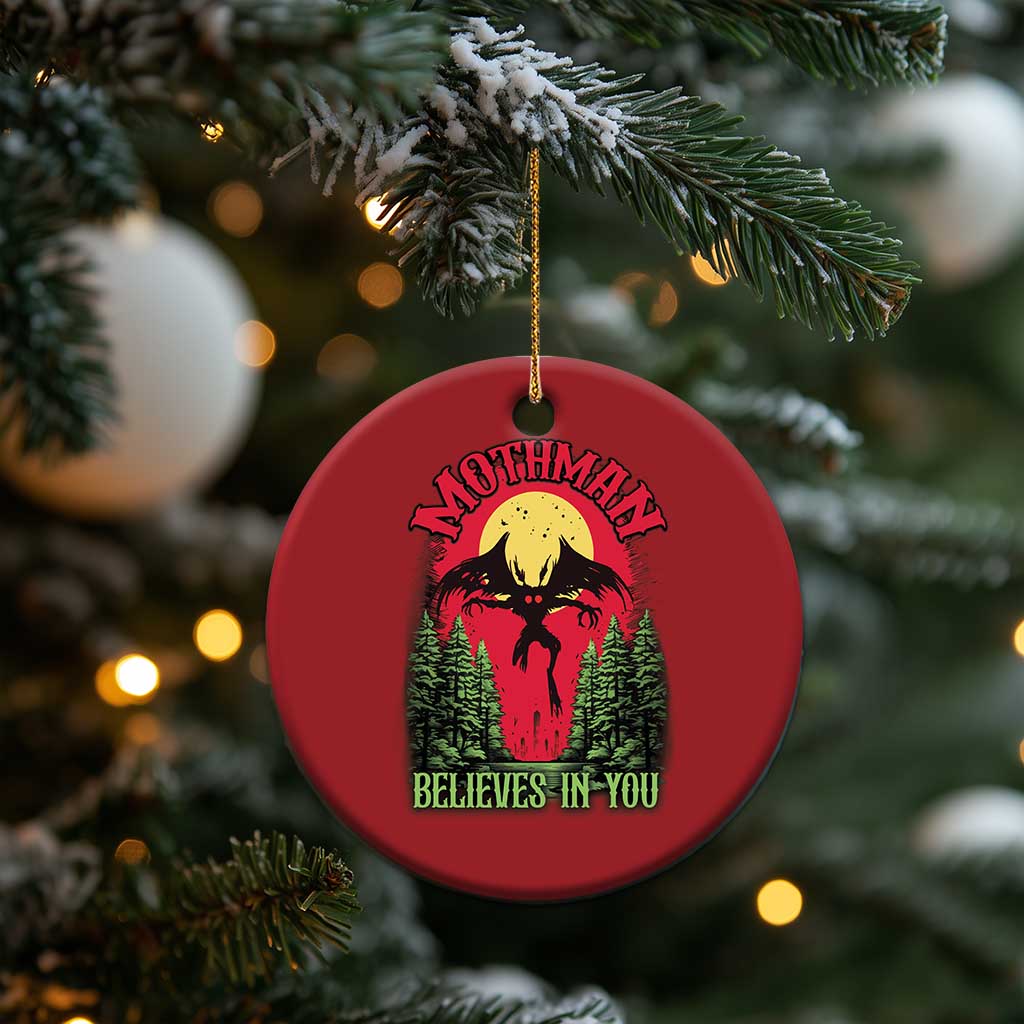 Mothman Christmas Ornament Believes In You Cryptid Cryptozoology TS02