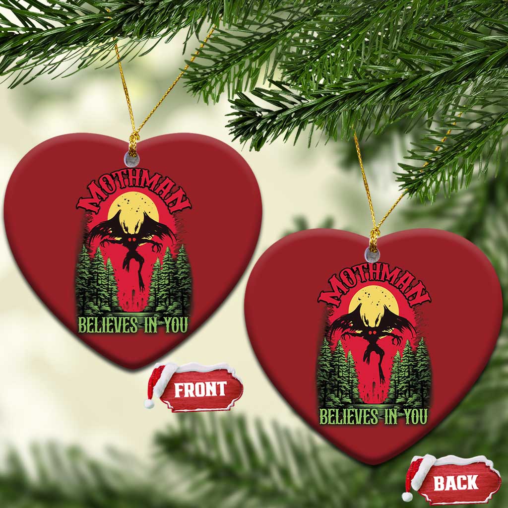 Mothman Christmas Ornament Believes In You Cryptid Cryptozoology TS02