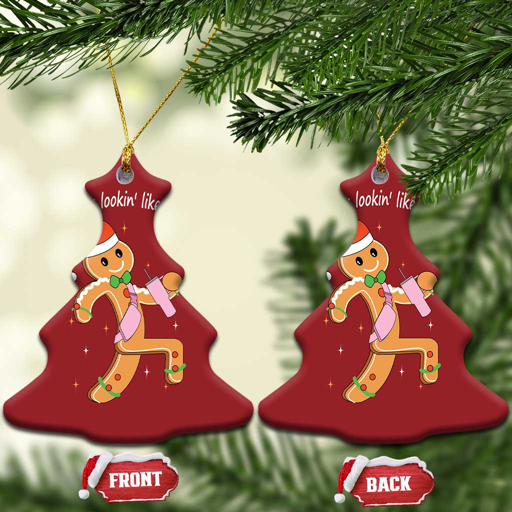 Boujee Gingerbread Man Christmas Ornament Out Here Lookin' Like A Snack TS02