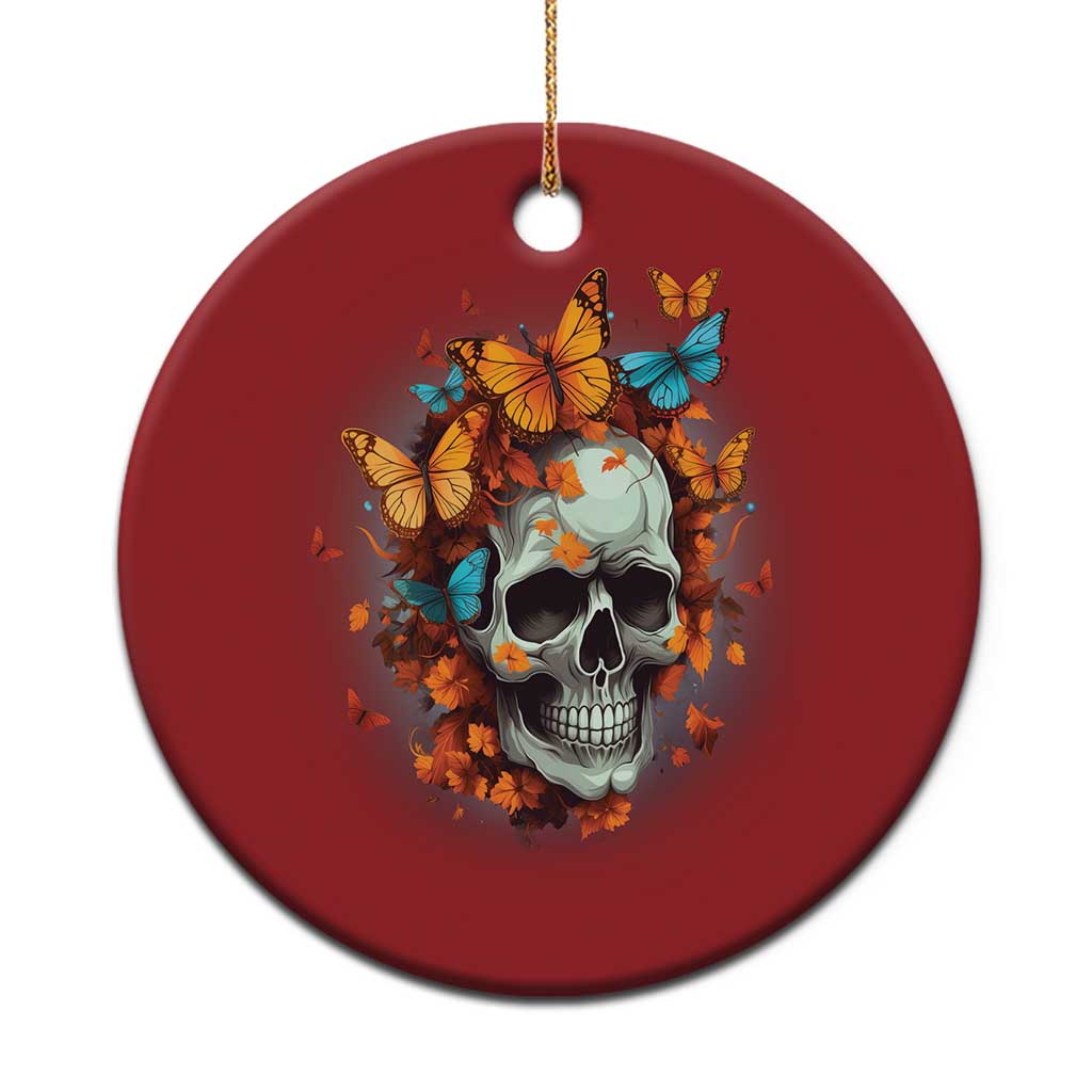 Cottagecore Floral Skull Christmas Ornament Butterfly Aesthetic TS02