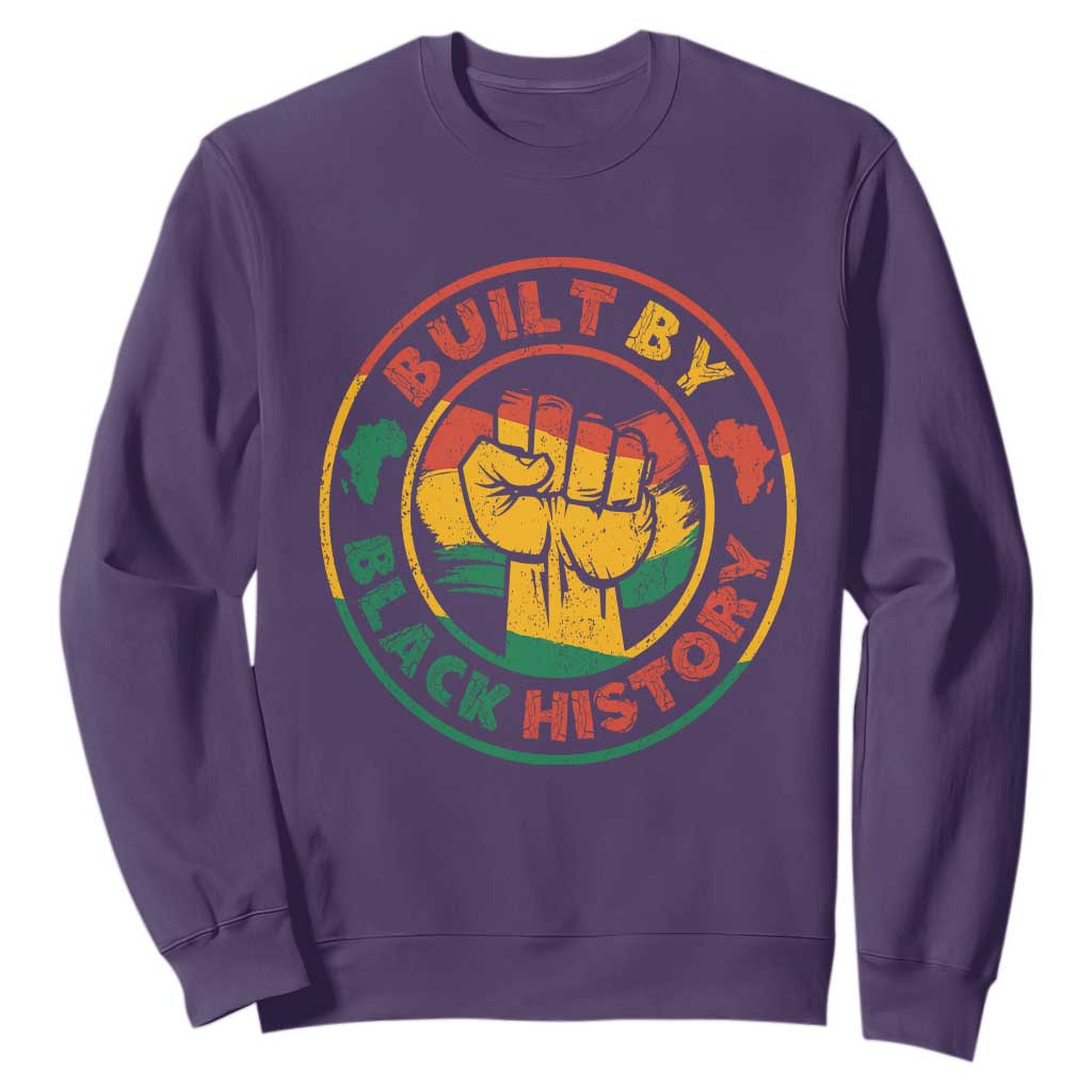 Built By Black History Sweatshirt African American Pride Raised Fist TS02