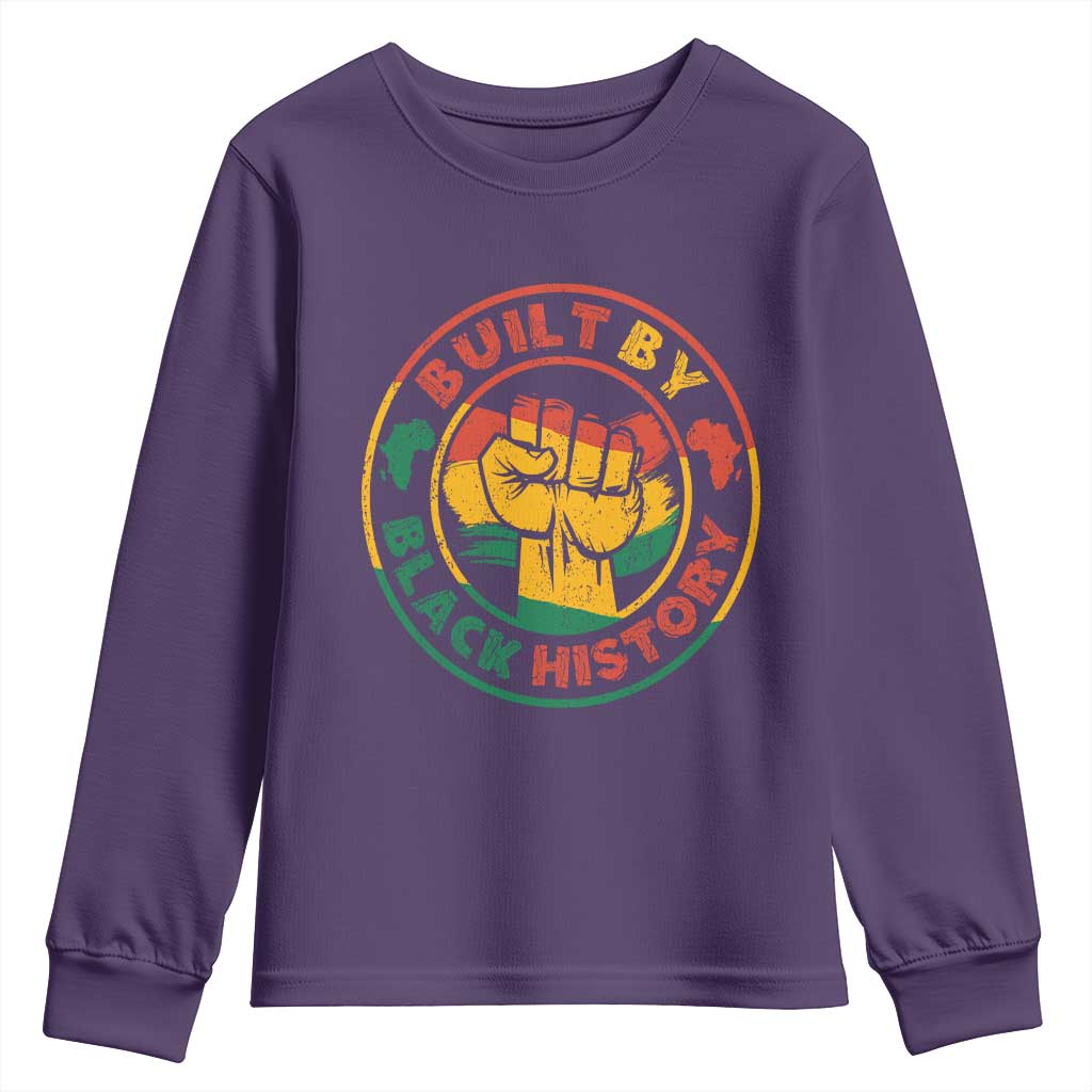 Built By Black History Youth Sweatshirt African American Pride Raised Fist TS02