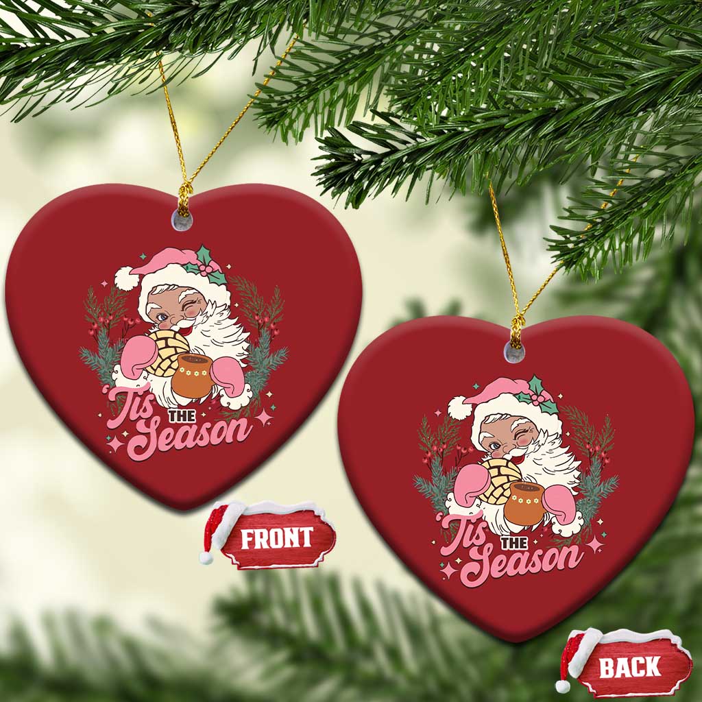 Retro Pink Santa Christmas Ornament Tis The Season Feliz Navidad Latin America Mexican Christmas TS02