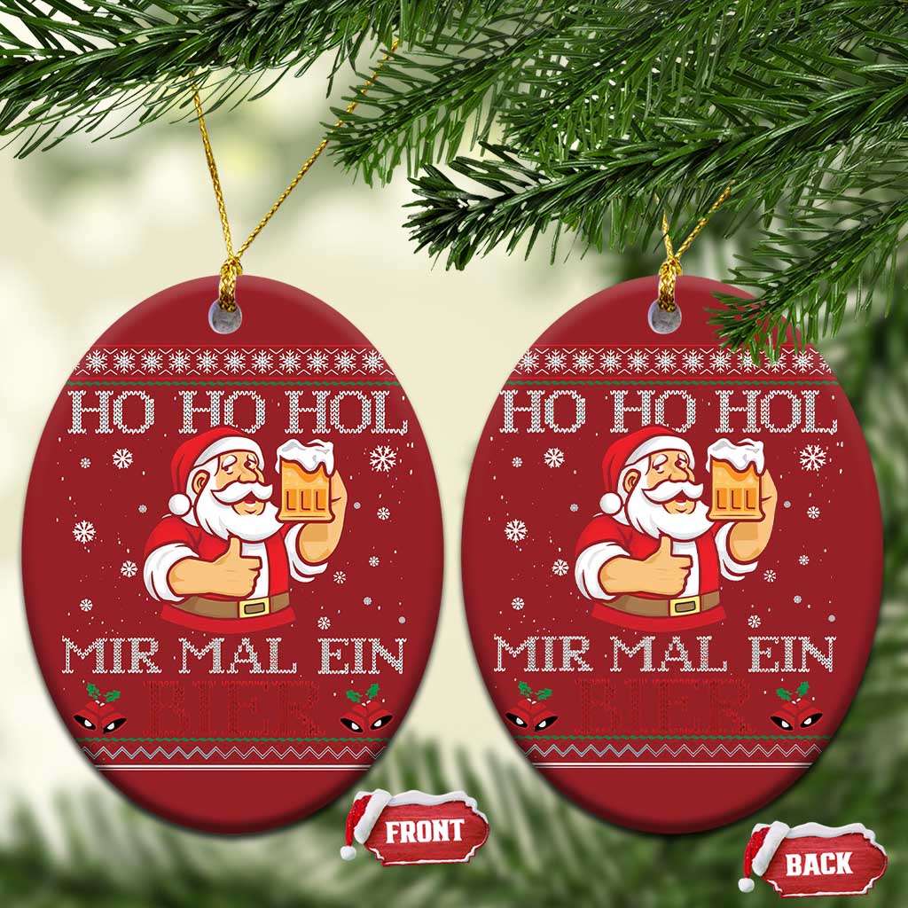 Funny Mexican Santa Drinking Christmas Ornament Ho Ho Hol Mir Mal Ein Bier Hold Me A Beer Xmas Party TS02